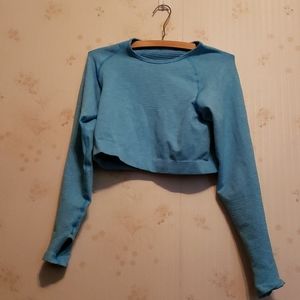 Alphalete R6 LS Crop top in Cayman Blue size XL